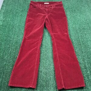Levi's Pants Women's Red 32x30 High Rise Bootcut Flare Corduroy Stretch Bell Zip